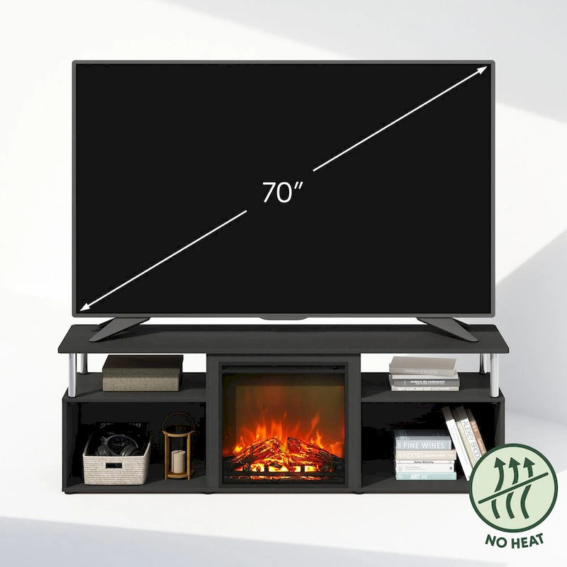 Open Storage Decorative Electric Fireplace TV Stand for TV up to 70 Inch