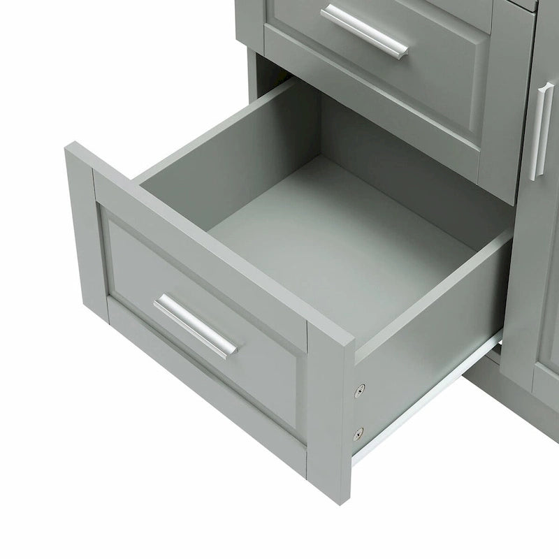 Tall and Wide Storage Cabinet with Doors and Three Drawers