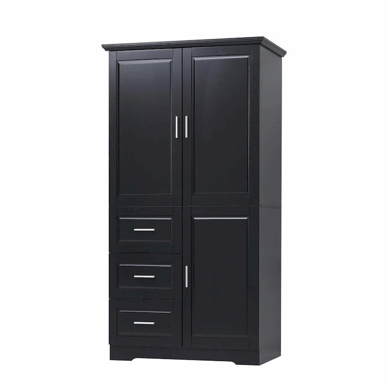 Tall and Wide Storage Cabinet with Doors and Three Drawers